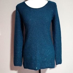 Apt 9 green sequined holiday sweater, Small